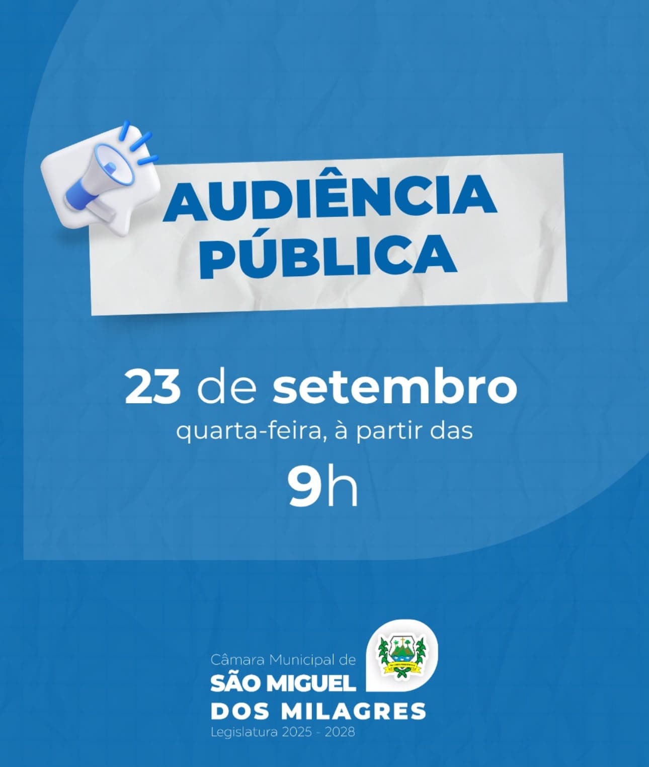 Imagem da notícia: Câmara de São Miguel dos Milagres realiza Audiência Pública para debater criação de 232 cargos efetivos